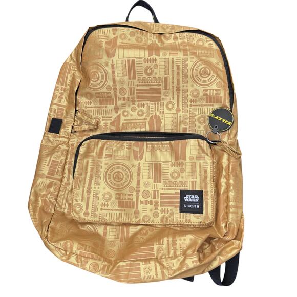 Rare Gold Nixon X Star Wars Tillys Book Bag Backpack Gold 100% Polyester C2701SW - Picture 1 of 7
